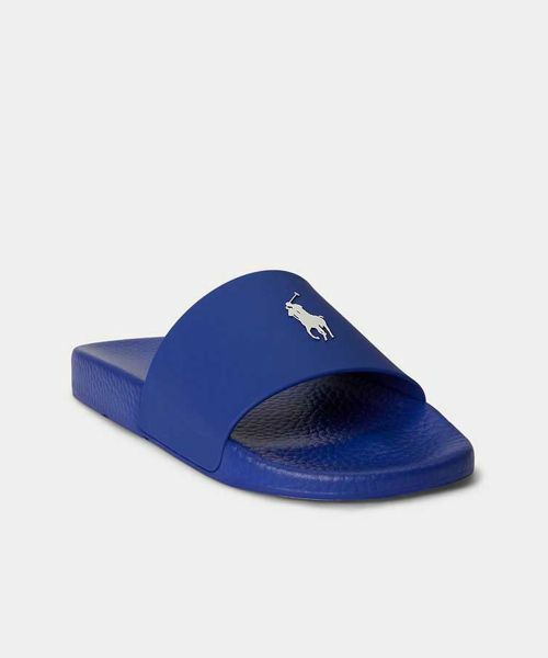 POLO RALPH LAUREN SHOES / ポロラルフローレンシューズ ビジネス・ドレスシューズ | POLO RALPH LAUREN P85V ポロ スライド ブルー サンダル | 詳細1