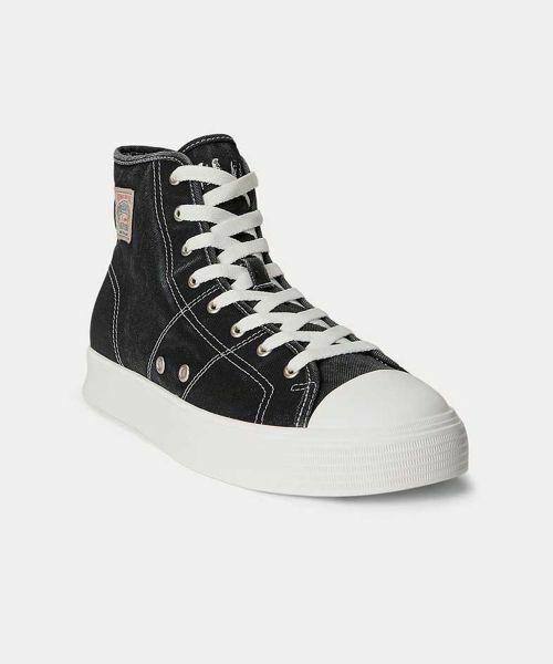 POLO RALPH LAUREN SHOES / ポロラルフローレンシューズ スニーカー | POLO RALPH LAUREN RE78 エアーズ ミッド ブラック スニーカー | 詳細1