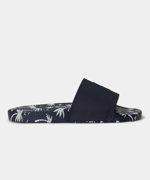 POLO RALPH LAUREN SHOES / ポロラルフローレンシューズ サンダル | POLO RALPH LAUREN RE86 ポロ スライド ホワイトネイビー サンダル（ホワイトネイビー）