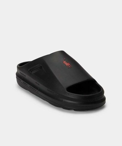 POLO RALPH LAUREN SHOES / ポロラルフローレンシューズ サンダル | POLO RALPH LAUREN RE87 サーベル スライド ブラック サンダル | 詳細1