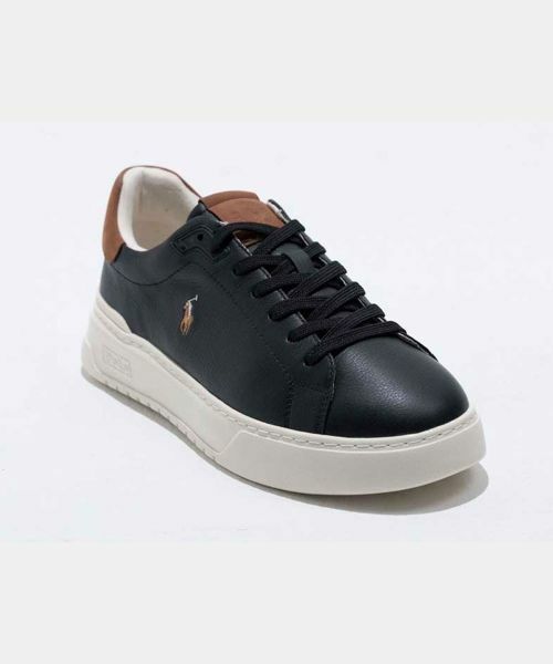 POLO RALPH LAUREN SHOES / ポロラルフローレンシューズ スニーカー | POLO RALPH LAUREN RE75 ライト コート ブラックブラウン スニーカー | 詳細1