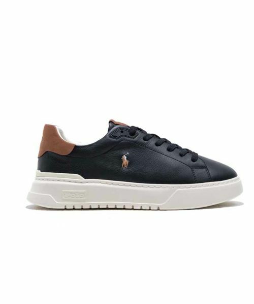 POLO RALPH LAUREN SHOES / ポロラルフローレンシューズ スニーカー | POLO RALPH LAUREN RE75 ライト コート ブラックブラウン スニーカー(ブラックブラウン)