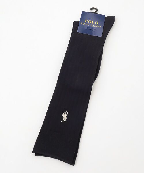POLO RALPH LAUREN SOCKS / ポロラルフローレンソックス ソックス | 薄手ハイソックス（ブラック(ホワイト)）