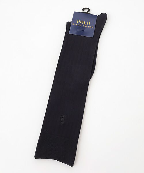 POLO RALPH LAUREN SOCKS / ポロラルフローレンソックス ソックス | 薄手ハイソックス（ブラック（ブラック））