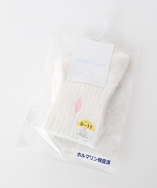POLO RALPH LAUREN SOCKS / ポロラルフローレンソックス ソックス | クラシックブーツソックス（ホワイトxピンク）