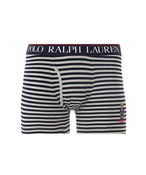 POLO RALPH LAUREN UNDERWEAR SLEEPWEAR/ポロ ラルフ ローレン アンダーウェア スリープウェア ボクサーブリーフ ストライプ コアフラッグセーターベア刺繍 ヘザーグレー M POLO RALPH LAUREN UNDERWEAR SLEEPWEAR/ポロ ラルフ ローレン アンダーウェア スリープウェア ボクサーブリーフ ストライプ コアフラッグセーターベア刺繍 ヘザーグレー M