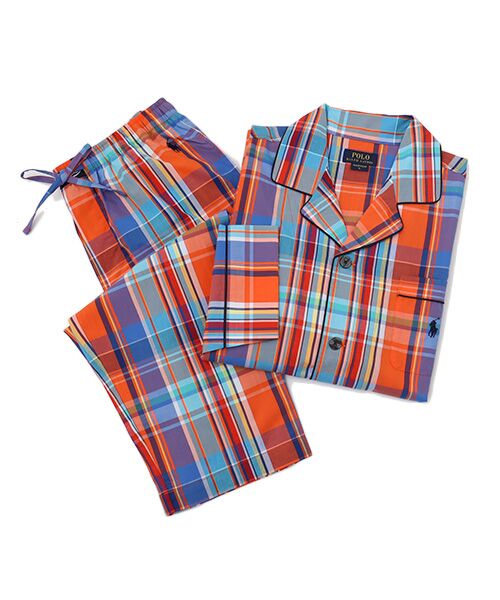 POLO RALPH LAUREN UNDERWEAR SLEEPWEAR/ポロ ラルフ ローレン アンダーウェア スリープウェア パジャマ ブライトンチェック オレンジ LL POLO RALPH LAUREN UNDERWEAR SLEEPWEAR/ポロ ラルフ ローレン アンダーウェア スリープウェア パジャマ ブライトンチェック オレンジ LL