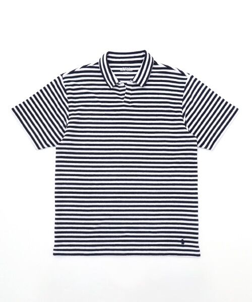 POLO RALPH LAUREN UNDERWEAR SLEEPWEAR/ポロ ラルフ ローレン アンダーウェア スリープウェア テリークロス ジョニーカラー ネイビー×ホワイト M POLO RALPH LAUREN UNDERWEAR SLEEPWEAR/ポロ ラルフ ローレン アンダーウェア スリープウェア テリークロス ジョニーカラー ネイビー×ホワイト M