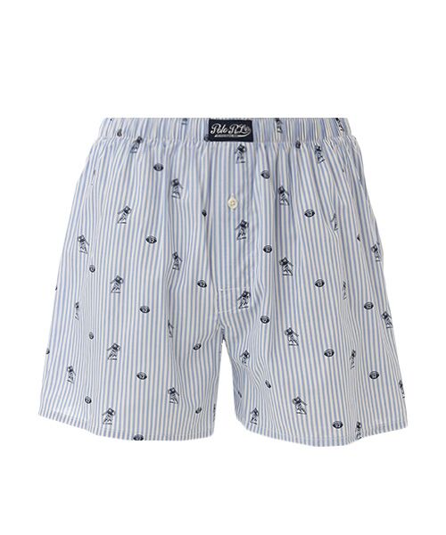 POLO RALPH LAUREN UNDERWEAR SLEEPWEAR/ポロ ラルフ ローレン アンダーウェア スリープウェア トランクス ティックストライプフットボール サックス M
