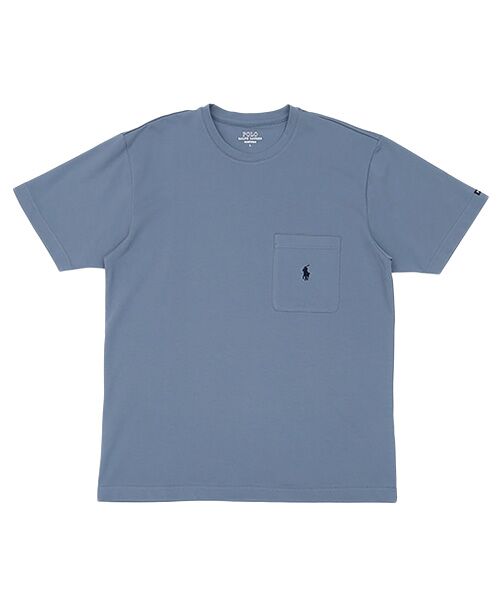 POLO RALPH LAUREN UNDERWEAR SLEEPWEAR / ポロ ラルフ ローレン アンダーウェア スリープウェア ルームウェア | メッシュピケ クルーネック ショートスリーブシャツ（ブルーグレー）