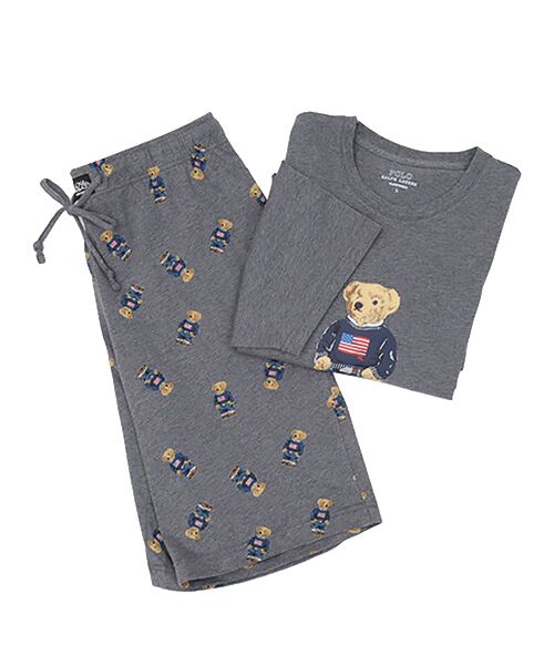 POLO RALPH LAUREN UNDERWEAR SLEEPWEAR / ポロ ラルフ ローレン アンダーウェア スリープウェア ルームウェア | スリープウェアセット コアフラッグセーターベア（ヘザーチャコール ）