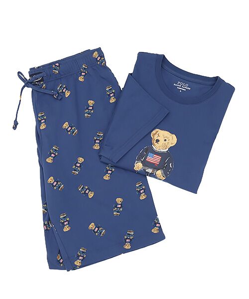 POLO RALPH LAUREN UNDERWEAR SLEEPWEAR / ポロ ラルフ ローレン アンダーウェア スリープウェア ルームウェア | スリープウェアセット コアフラッグセーターベア（ブルーグレー）