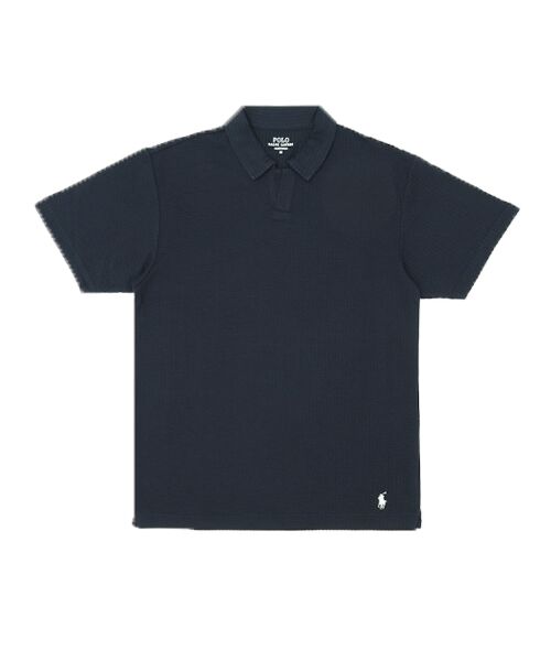 POLO RALPH LAUREN UNDERWEAR SLEEPWEAR / ポロ ラルフ ローレン アンダーウェア スリープウェア ルームウェア | ニットシアサッカー ジョニーカラー ショートスリーブシャツ（ネイビー）