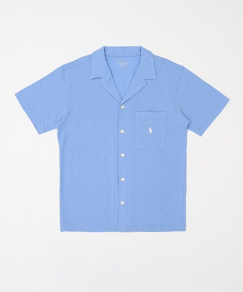 POLO RALPH LAUREN UNDERWEAR SLEEPWEAR / ポロ ラルフ ローレン アンダーウェア スリープウェア ルームウェア | ニットシアサッカー PJトップ ショートスリープ（ブルーグレー）