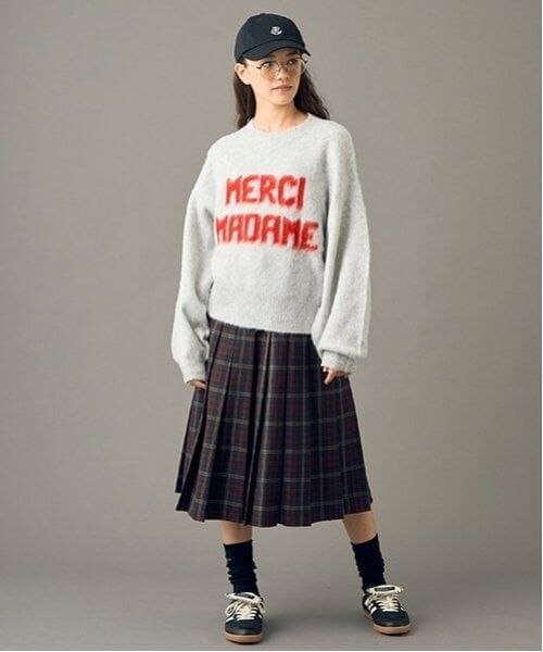 POM PONETTE AMI / ポンポネット アミ ミニ・ひざ丈スカート | 【AMI】ミドル丈チェックプリーツスカート | 詳細4
