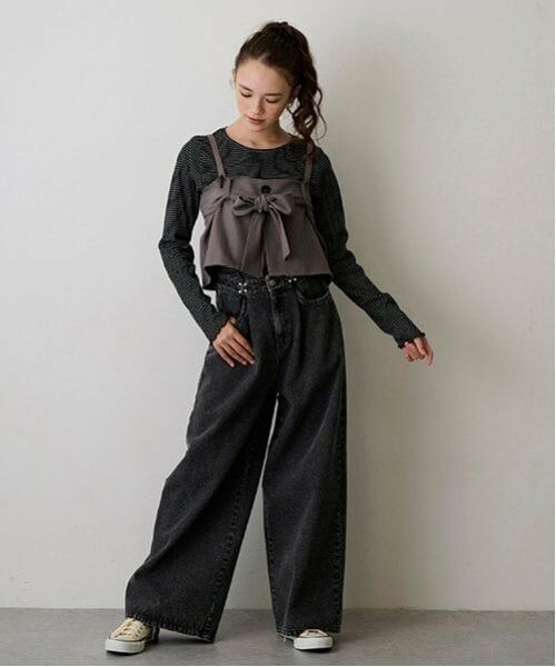 POM PONETTE AMI / ポンポネット アミ その他パンツ | 【AMI】パールフックデニムワイドパンツ | 詳細17