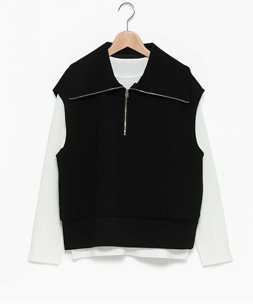 POM PONETTE AMI / ポンポネット アミ その他トップス | 【AMI】ダンボールハーフジップTシャツセット（黒）