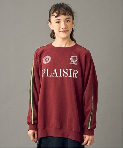 POM PONETTE AMI / ポンポネット アミ スウェット | 【AMI】ライン入り裏毛プルオーバー（赤）