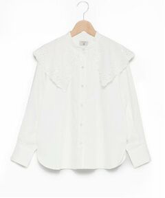 POM PONETTE AMI / ポンポネット アミ シャツ・ブラウス | 【AMI】カットワーク刺しゅうビッグカラーブラウス