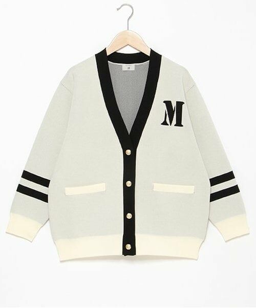 POM PONETTE AMI / ポンポネット アミ カーディガン・ボレロ | 【AMI】袖ラインVネックカーディガン（アイボリー）