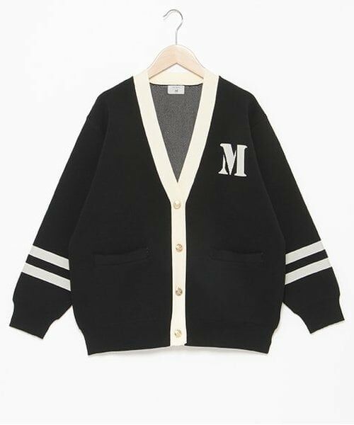 POM PONETTE AMI / ポンポネット アミ カーディガン・ボレロ | 【AMI】袖ラインVネックカーディガン（黒）