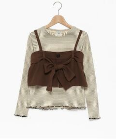 POM PONETTE AMI / ポンポネット アミ Tシャツ | 【AMI】リボンビスチェロンTセット