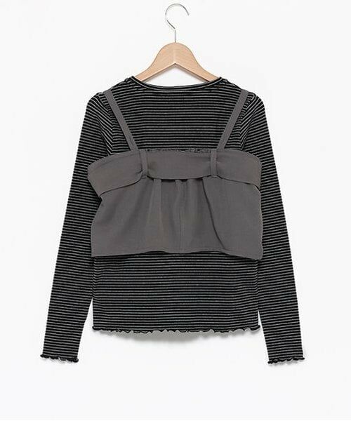 POM PONETTE AMI / ポンポネット アミ Tシャツ | 【AMI】リボンビスチェロンTセット | 詳細1