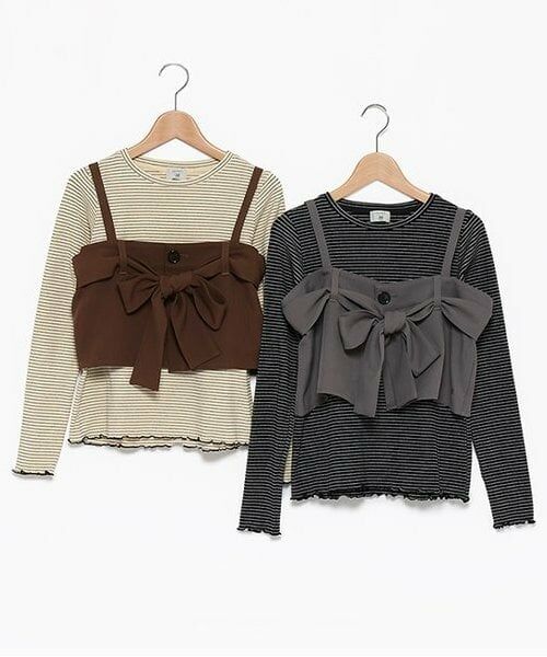 POM PONETTE AMI / ポンポネット アミ Tシャツ | 【AMI】リボンビスチェロンTセット | 詳細12