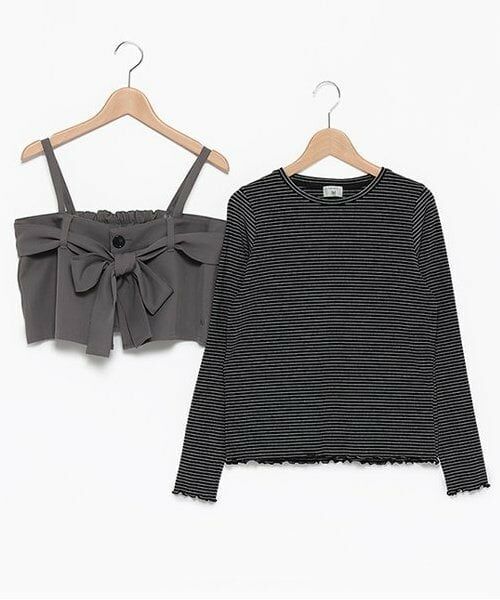 POM PONETTE AMI / ポンポネット アミ Tシャツ | 【AMI】リボンビスチェロンTセット | 詳細2