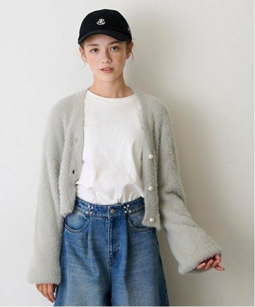 POM PONETTE AMI / ポンポネット アミ ニット・セーター | 【AMI】シャギーニットロンTセット（グレー）