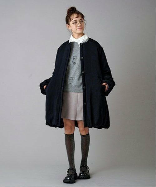 POM PONETTE AMI / ポンポネット アミ ニット・セーター | 【AMI】猫総柄ジャカード衿付きニット | 詳細1