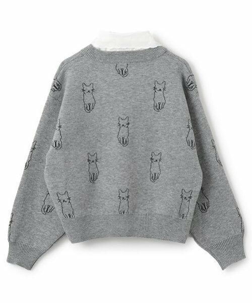 POM PONETTE AMI / ポンポネット アミ ニット・セーター | 【AMI】猫総柄ジャカード衿付きニット | 詳細12