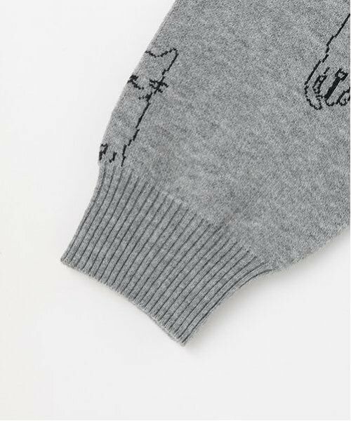 POM PONETTE AMI / ポンポネット アミ ニット・セーター | 【AMI】猫総柄ジャカード衿付きニット | 詳細15