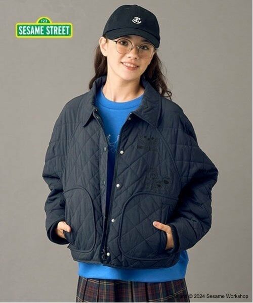 POM PONETTE AMI / ポンポネット アミ ブルゾン | 【AMI】セサミストリートリバーシブル中綿ブルゾン（黒）