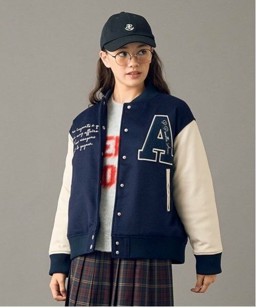 POM PONETTE AMI / ポンポネット アミ ブルゾン | 【AMI】中綿スタジャン（紺）
