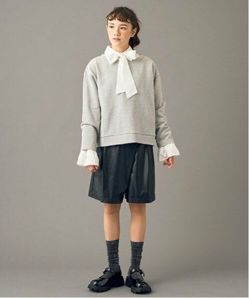 POM PONETTE AMI / ポンポネット アミ ショート・ハーフ・半端丈パンツ | 【AMI】【家庭洗濯可】起毛裏地フロントアシメハーフパンツ | 詳細3
