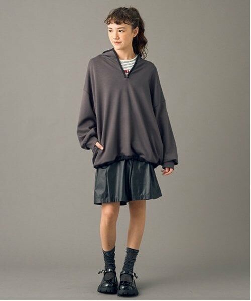 POM PONETTE AMI / ポンポネット アミ ショート・ハーフ・半端丈パンツ | 【AMI】【家庭洗濯可】起毛裏地フロントアシメハーフパンツ | 詳細5