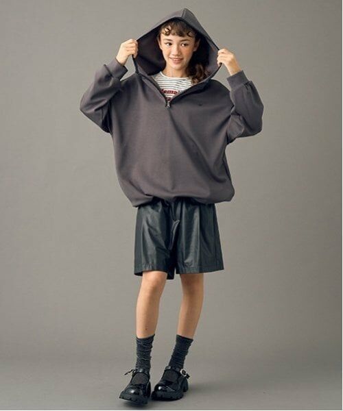 POM PONETTE AMI / ポンポネット アミ ショート・ハーフ・半端丈パンツ | 【AMI】【家庭洗濯可】起毛裏地フロントアシメハーフパンツ | 詳細6