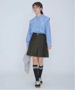 POM PONETTE AMI / ポンポネット アミ ショート・ハーフ・半端丈パンツ | 【AMI】刺しゅう入りラメデニムスカパン