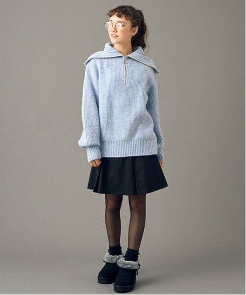 POM PONETTE AMI / ポンポネット アミ ショート・ハーフ・半端丈パンツ | 【AMI】ボックスタックミニスカパン（黒）