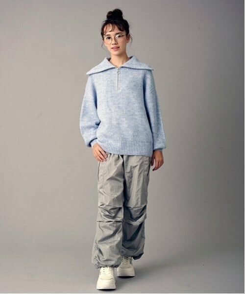 POM PONETTE AMI / ポンポネット アミ その他パンツ | 【AMI】シャイニ‐トラックパンツ（シルバー グレー）