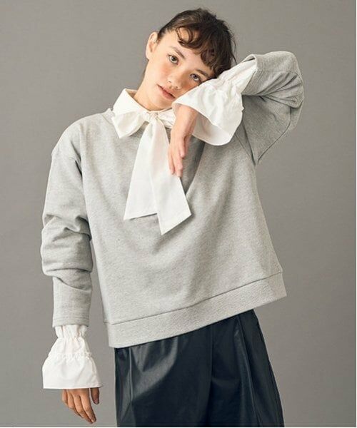 POM PONETTE AMI / ポンポネット アミ シャツ・ブラウス | 【AMI】ボートネックプルオーバー　ボウタイブラウスセット | 詳細1