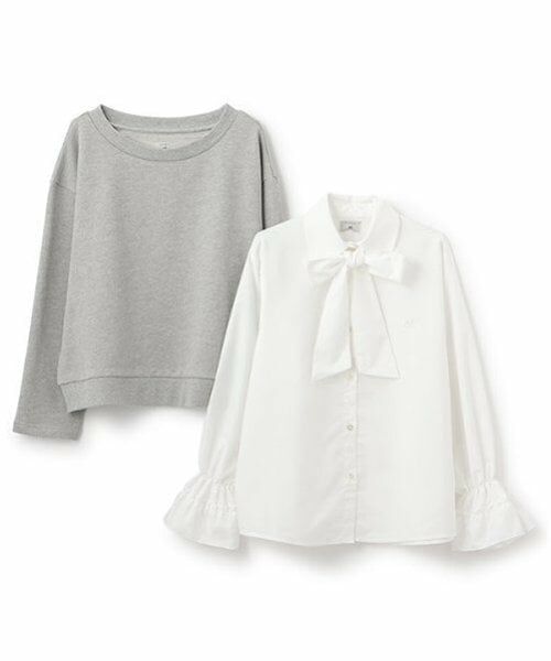 POM PONETTE AMI / ポンポネット アミ シャツ・ブラウス | 【AMI】ボートネックプルオーバー　ボウタイブラウスセット | 詳細10