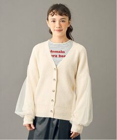 POM PONETTE AMI / ポンポネット アミ カーディガン・ボレロ | 【AMI】オーバーチュールスリーブVネックカーディガン