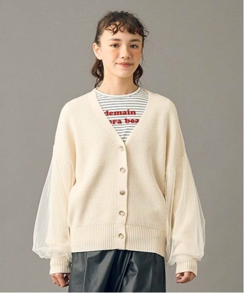 POM PONETTE AMI / ポンポネット アミ カーディガン・ボレロ | 【AMI】オーバーチュールスリーブVネックカーディガン | 詳細1