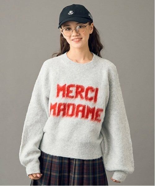 POM PONETTE AMI / ポンポネット アミ ニット・セーター | 【AMI】ロゴジャカードニットプルオーバー | 詳細1