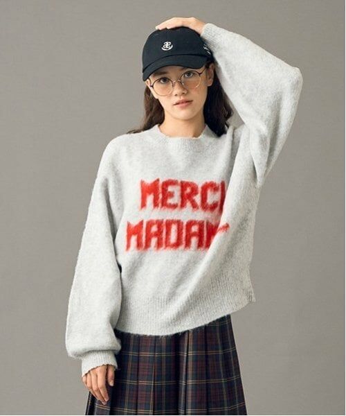 POM PONETTE AMI / ポンポネット アミ ニット・セーター | 【AMI】ロゴジャカードニットプルオーバー | 詳細2