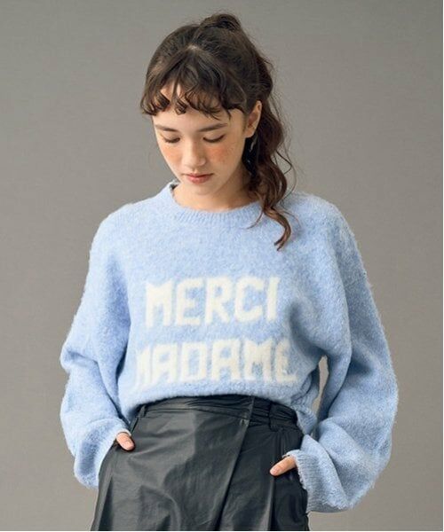 POM PONETTE AMI / ポンポネット アミ ニット・セーター | 【AMI】ロゴジャカードニットプルオーバー | 詳細5