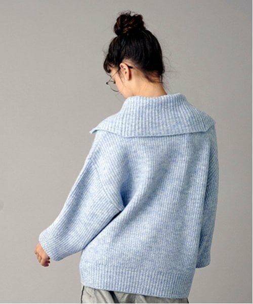 POM PONETTE AMI / ポンポネット アミ ニット・セーター | 【AMI】セーラージップニットプルオーバー | 詳細2