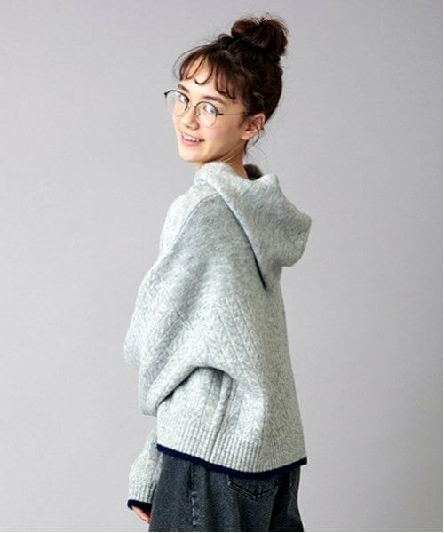 POM PONETTE AMI / ポンポネット アミ パーカー | 【AMI】ケーブルニットパーカ | 詳細1